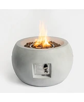 Mondawe 24-inch-Round Outdoor Propane Fire Pit Table Free Lava Rocks