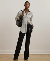 Lauren Ralph Petite Relaxed-Fit Striped Satin Shirt