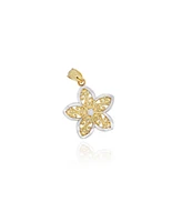 The Lovery Two Tone Gold Lace Flower Charm 14K Gold