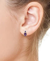 Effy Amethyst (2 ct. t.w.), Tanzanite (1/5 ct. t.w.), & Diamond (1/6 ct. t.w.) Halo Stud Earrings in 14k Gold