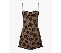 WeWoreWhat Women's Lace Trim Slip Dress