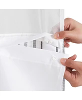 Americanflat 72x75 Hookless Shower Curtain - Abstract Grey Lines Shower Curtain with Sheer Panel, Snap-In Liner, and Grommets - 100% Polyester