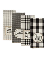 Design Imports Farm to Table Embellished Cotton Dishtowel Set, 18" x 28"