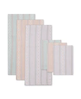 Design Imports Assorted Daisy Dobby Cotton Dishtowel and Dishcloth, Set of 6
