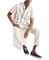 Nautica Men's Short Sleeve Striped Button-Down Shirt