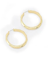 Robert Lee Morris Soho Gold Thin Textured Hoop Earrings