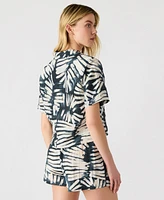 Steve Madden Women's Sandra Printed Button-Front Shirt