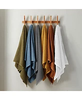 Linery & Co. Quick-Drying Cotton Diamond Waffle Textured 4-Piece Bath Towel Set