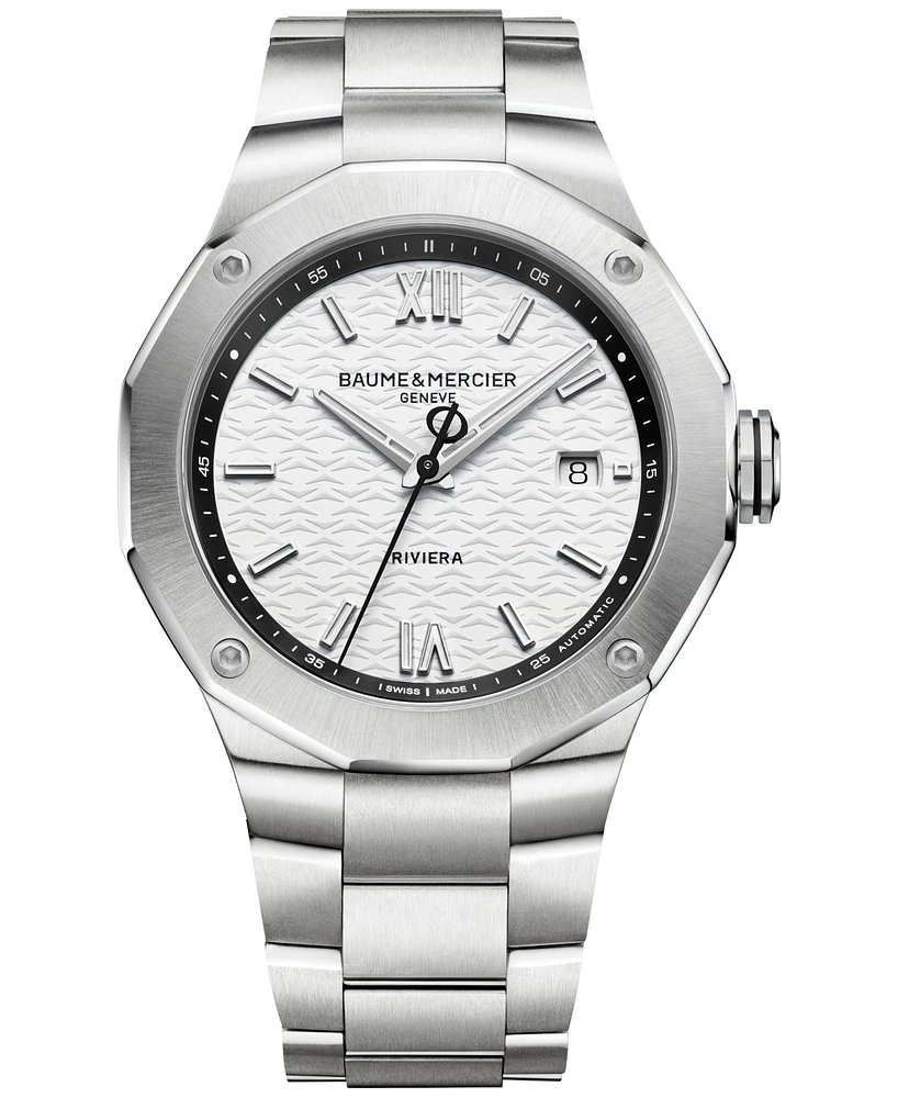 Baume & Mercier Men's Swiss Automatic Riviera Stainless Steel Bracelet Watch 42mm