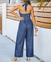 Cupshe Women's Denim Daze Wide Leg Jumpsuit