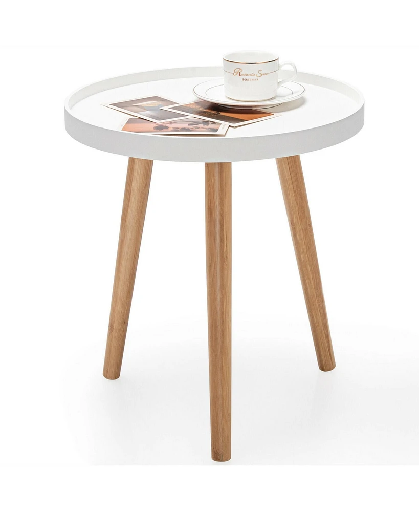 Gymax Round Side Table Sofa Coffee End Accent Table Nightstand Home Furniture