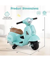 Licensed Vespa Kids Ride on Motorcycle with Led Headlight and Horn Sound