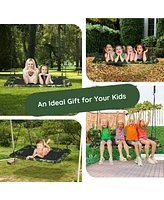 60 Inches Platform Tree Swing Outdoor with 2 Hanging Straps