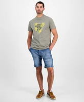 Guess Men's Flower Triangle Short Sleeve Logo Graphic T-Shirt