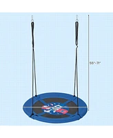 40 Inches Saucer Tree Swing with Adjustable Hanging Ropes and 900D Oxford Fabric