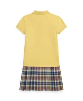 Polo Ralph Lauren Big Girls Plaid Skirt Stretch Mesh Dress