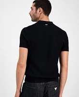 Guess Men's Raymond Short Sleeve Textured Polo Shirt