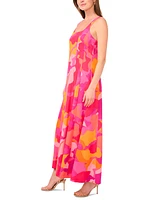 Msk Women's Printed Square-Neck Sleeveless Maxi Dress