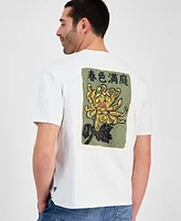 Guess Men's David Short Sleeve Floral Applique Crewneck T-Shirt