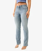 True Religion Women's Billie Mid Rise Straight Leg Jeans