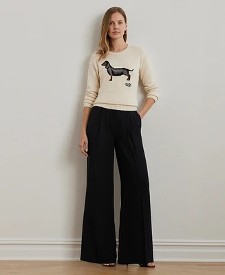 Lauren Ralph Women's Double-Faced Georgette Wide-Leg Pants, Regular & Petite