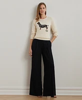Lauren Ralph Women's Double-Faced Georgette Wide-Leg Pants