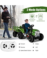 12V Ride on Tractor with 3-Gear-Shift Ground Loader for Kids 3+ Years Old