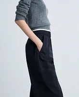 Mango Women's Straight Cargo Pants
