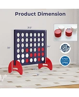 4-in-a-row Game Set Wooden Jumbo 4-to-Score with Carrying Bag