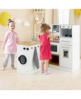 2-Pieces Wooden Kids Kitchen Playset with Light and Sound