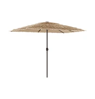 Garden Parasol with Steel Pole Brown 118.1"x78.7"x98.4"