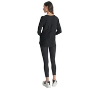 Dkny Women's Mini Slub Waffle Three Quarter Sleeve T-Shirt