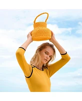 Petite Naga Macrame Vessel Basket Bag in Butter Yellow