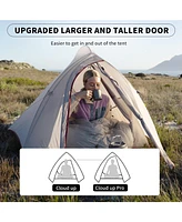Naturehike Cloud-Up 3 Person Lightweight Backpacking Tent with Footprint - 3 Season Free Standing Dome Camping Hiking Waterproof Backpack Tents,grey