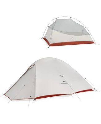 Naturehike Cloud-Up 3 Person Lightweight Backpacking Tent with Footprint - 3 Season Free Standing Dome Camping Hiking Waterproof Backpack Tents,grey