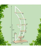 6-Tier 9 Potted Metal Plant Stand Holder Display Shelf with Hook