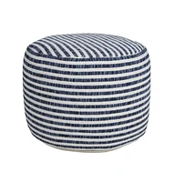 18" Blue 100% Cotton Ottoman