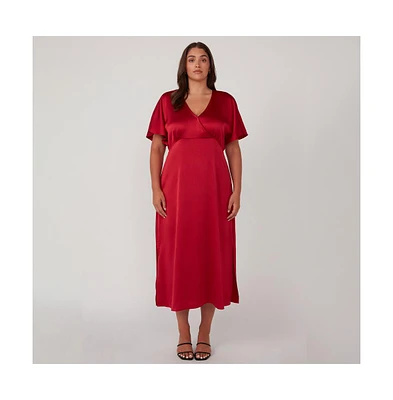 Estelle Artemis Satin Midi Dress