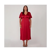 Estelle Artemis Satin Midi Dress