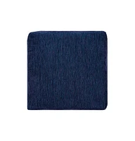 18" Blue Polyester Blend Ottoman