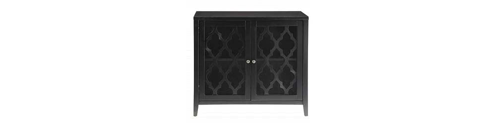 34" Black Sideboard with Two Glass Doors