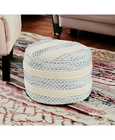 Soft Cotton Blend Ottoman for Footrest Storage and Home Decor