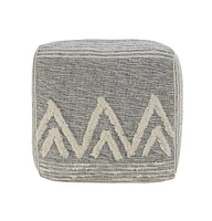 16" Grey Polyester Ottoman