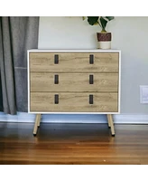 Wooden Three Drawer Dresser for Clothes and Bedroom Storage
