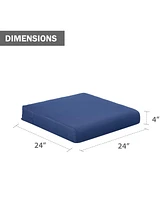 Aoodor Outdoor Chair Cushion W24''xD24'' Soft, Fade-resistant Polyester, Removable Cover with Hidden Zipper, Adaptable Secure Ties
