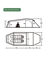 Naturehike Opalus Tunnel Backpacking Tent for 2 Person Backpacking Tent, Lightweight Camping Tent with Footprint & Vestibule