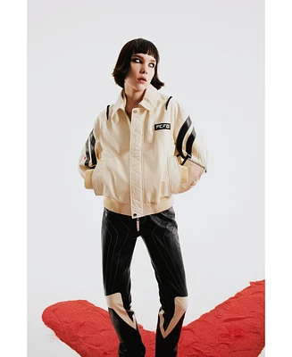 Pcfg Women's Boomerang Biker Leather Jacket