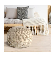20" Cream 100% Cotton Ottoman