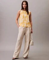 Calvin Klein Women's Printed Chiffon Sleeveless Shell