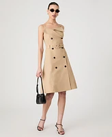 French Connection Women's Light Weight Cotton Belted Trench Fit & Flare Dress